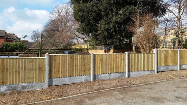 A long run of new fencing by Turners
